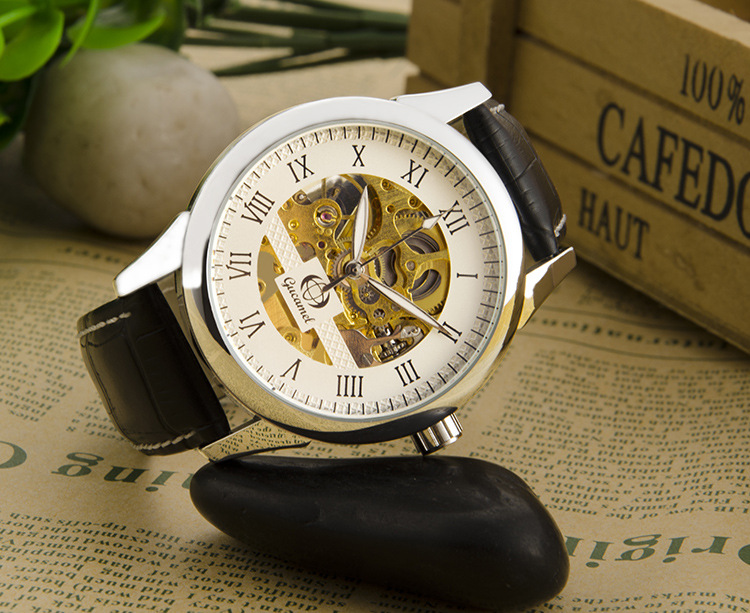 Men trend fashion Upscale Fully Automatic Hollow Mechanical Watch Sided Hollow Watch