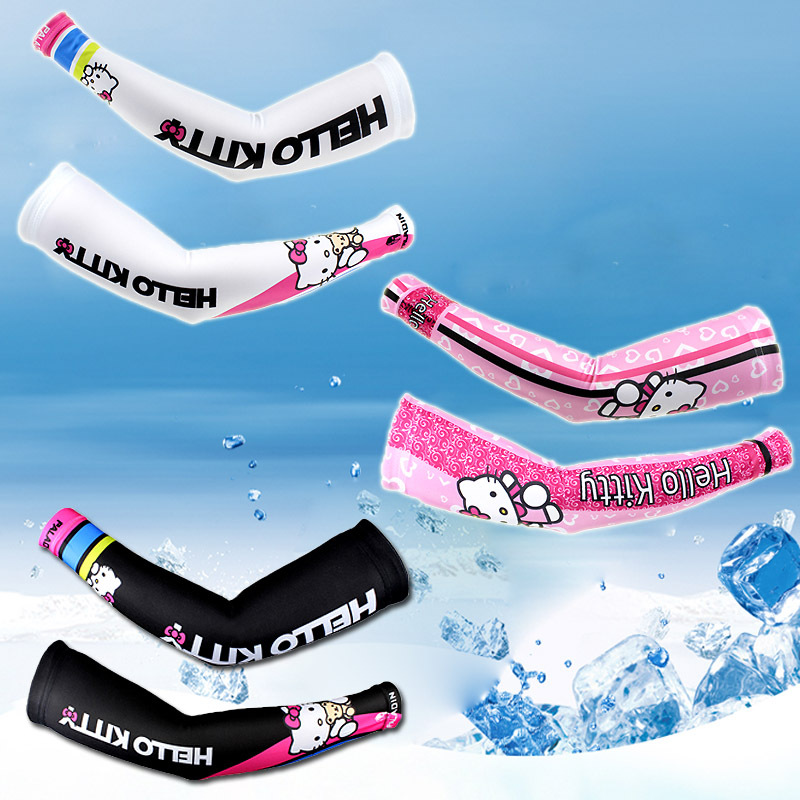 Hellokitty Sunscreen Cuffs Ride Cuffs Outdoor Movement Ice Silk Sunscreen Arm Ride Equipment