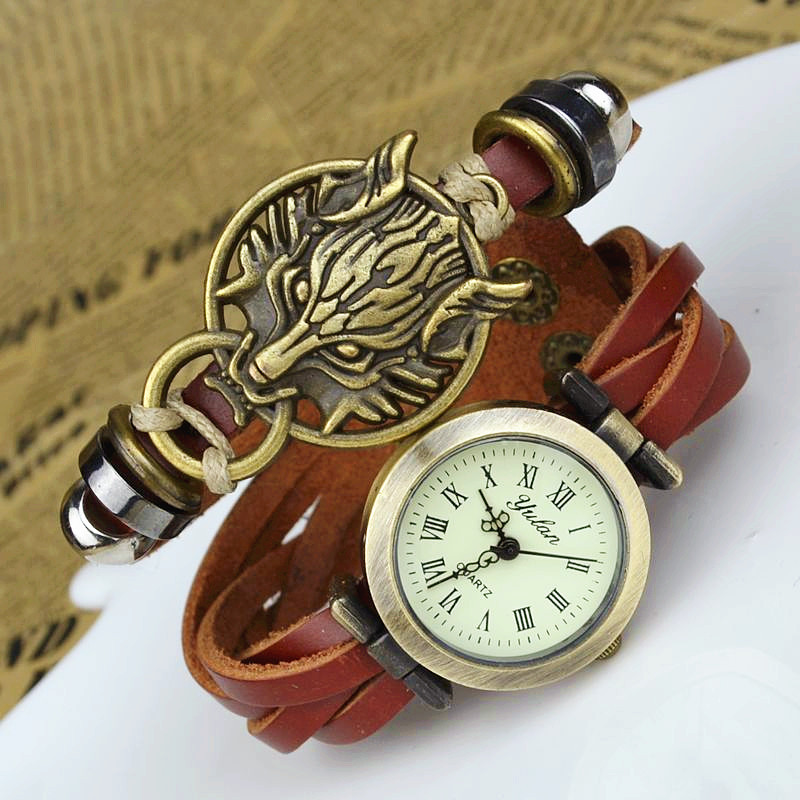 Western style Popular models Retro Watch  neutral Punk Watch Bloodthirsty wolf head Bracelet