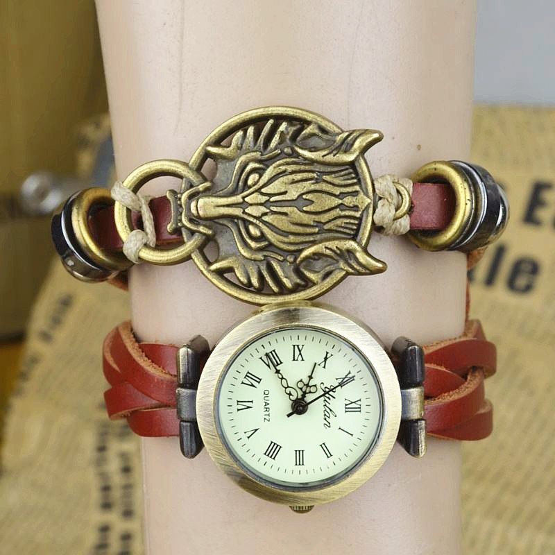 Western style Popular models Retro Watch  neutral Punk Watch Bloodthirsty wolf head Bracelet