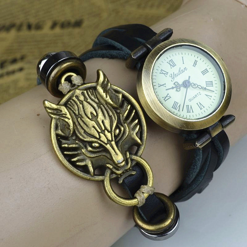 Western style Popular models Retro Watch  neutral Punk Watch Bloodthirsty wolf head Bracelet