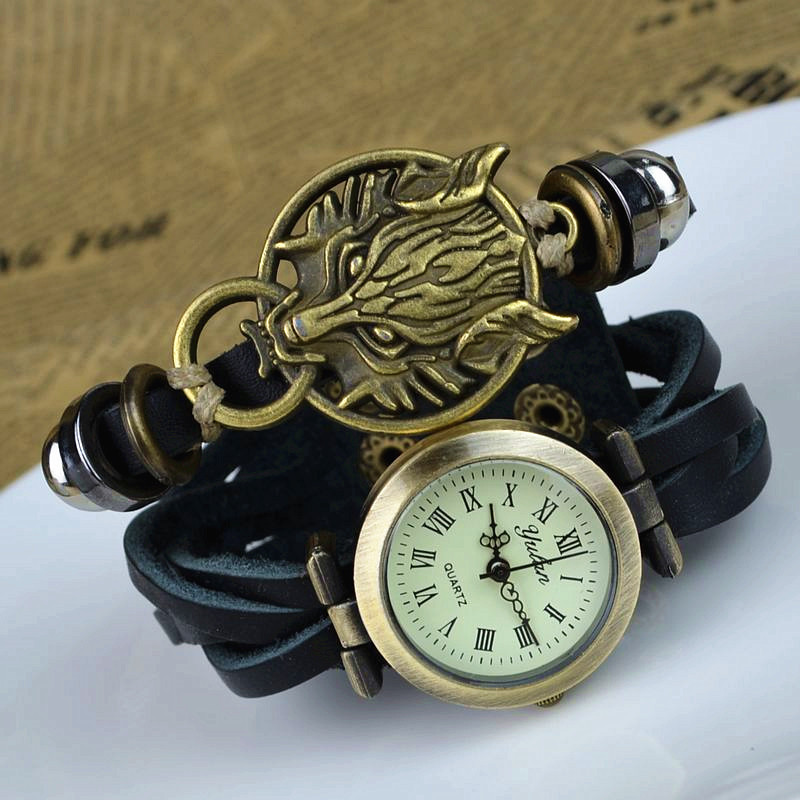 Western style Popular models Retro Watch  neutral Punk Watch Bloodthirsty wolf head Bracelet