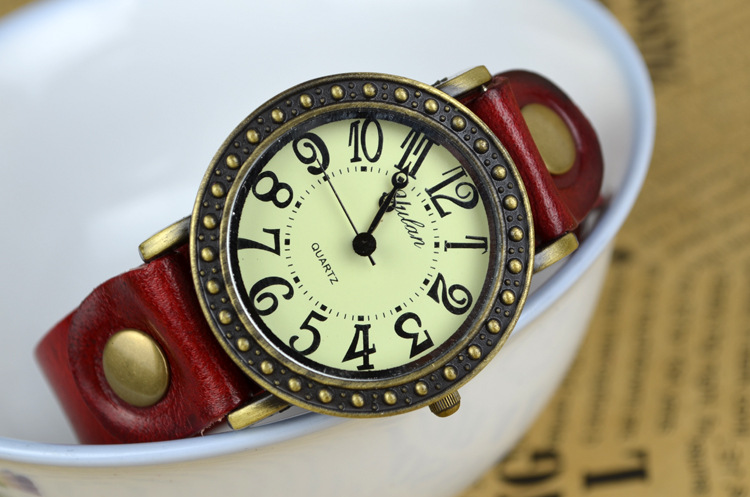 Retro Mori Belt Ladies table Barrel shape digital Female watch   fashion Wild Female table