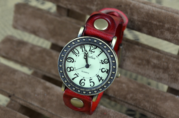 Retro Mori Belt Ladies table Barrel shape digital Female watch   fashion Wild Female table