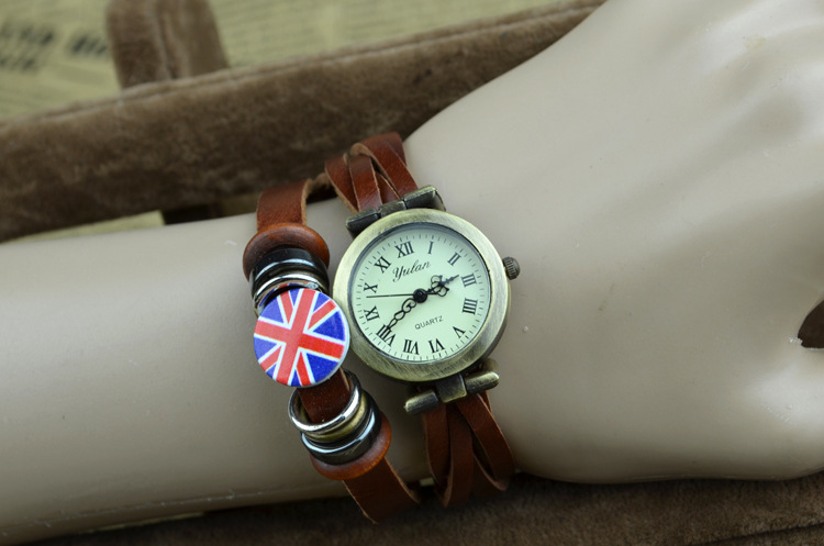 Western style Retro Belt table personality Retro Rice word Watch  Weave student Watch