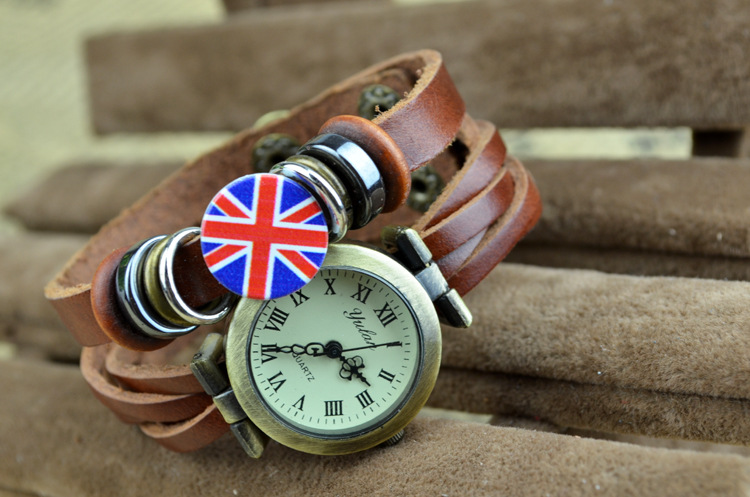 Western style Retro Belt table personality Retro Rice word Watch  Weave student Watch