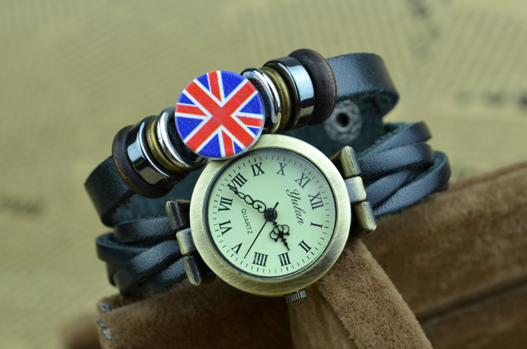 Western style Retro Belt table personality Retro Rice word Watch  Weave student Watch
