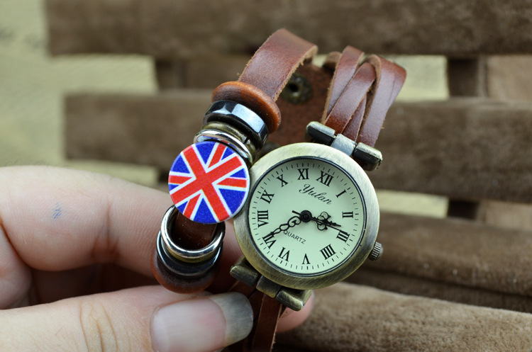 Western style Retro Belt table personality Retro Rice word Watch  Weave student Watch