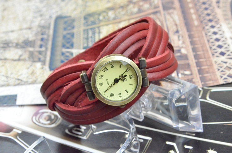 Calfskin Bracelet Hand made Weave Twist Watch  men and women quartz Watch