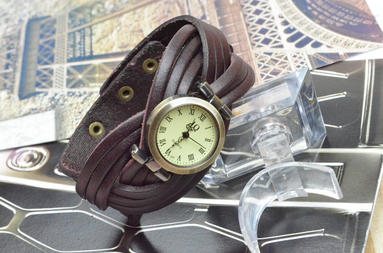Calfskin Bracelet Hand made Weave Twist Watch  men and women quartz Watch