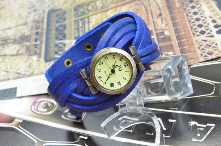 Calfskin Bracelet Hand made Weave Twist Watch  men and women quartz Watch