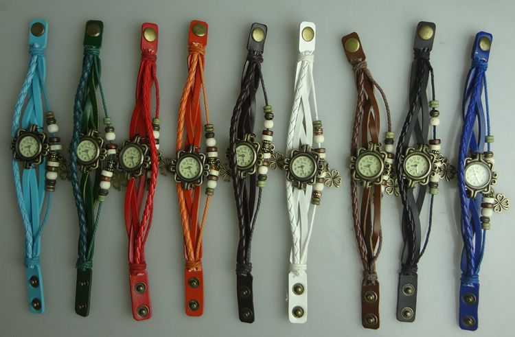 Retro Watch happy Clover Ms Bracelet Retro Artificial prepared by Female table