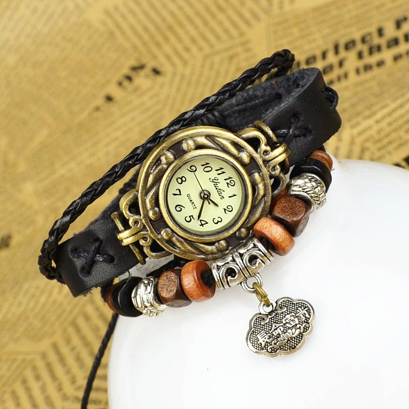 Retro Hand made Watch  student Bracelet   Ms Genuine Leather fashion trend Bracelet