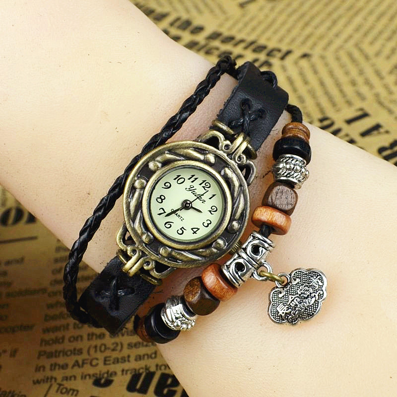 Retro Hand made Watch  student Bracelet   Ms Genuine Leather fashion trend Bracelet