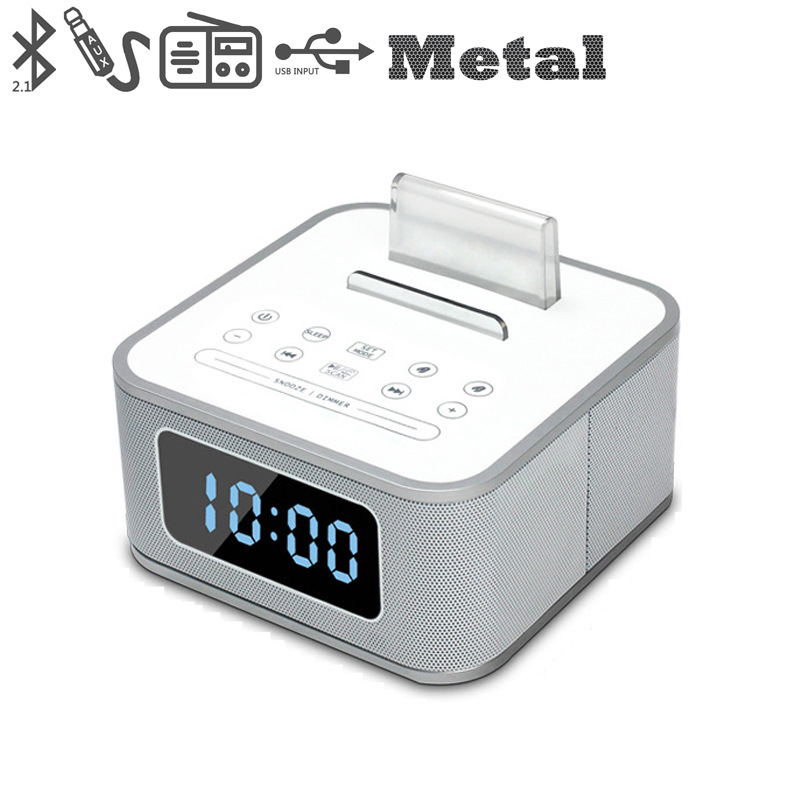 Wireless Bluetooth Speaker Intelligent Mobile Phone Base FM Radio Alarm Clock Mini Sound