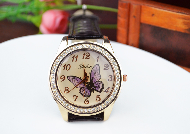 Watch fashion Rhinestones Alloy shell Ms Watch  popular butterfly Fashion table
