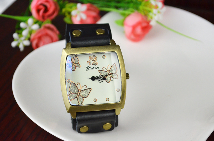 Retro Watch  blue Mirror Cool Western style Big head fashion trend Ms Watch