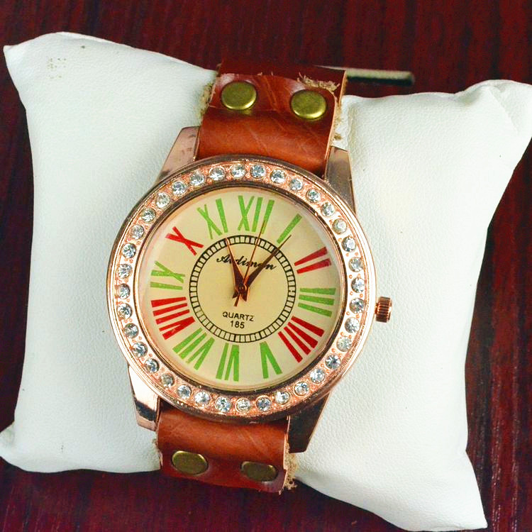 Rome digital Genuine Leather Retro Female watch Summer Cool Retro Watch