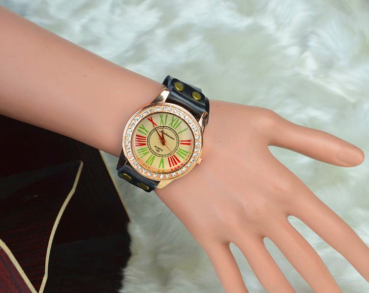 Rome digital Genuine Leather Retro Female watch Summer Cool Retro Watch