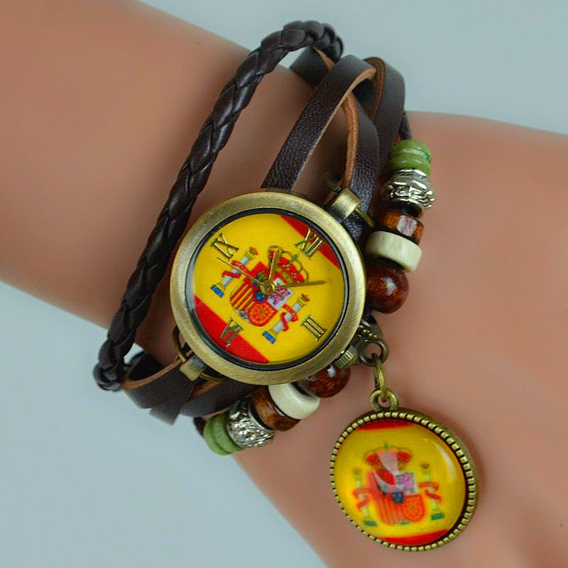 Spain national emblem Ms fashion Watch accessories Retro Watch Couple Watch