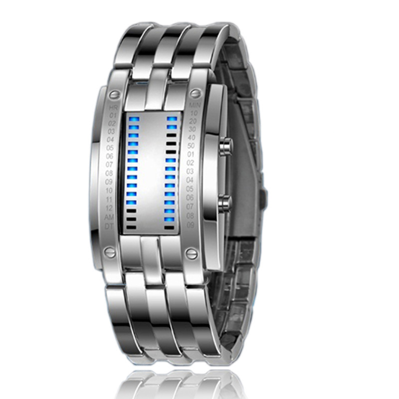 Waterproof led Tungsten Steel table trend Fashion Men and Women Student Cool alloy Digital Watch