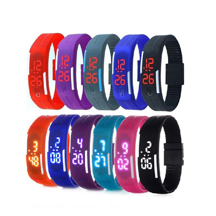 Fashion Silica gel led Wristband Watch Fashion Trend Child Student Touch Digital Watch Red Light