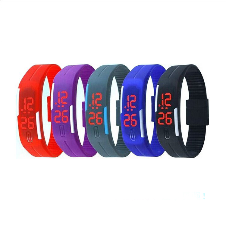 Fashion Silica gel led Wristband Watch Fashion Trend Child Student Touch Digital Watch Red Light