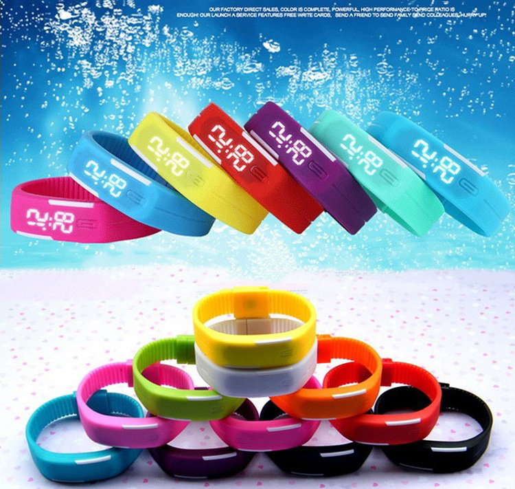 Fashion Silica gel led Wristband Watch Fashion Trend Child Student Touch Digital Watch Red Light