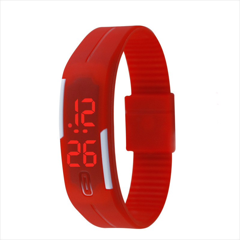 Fashion Silica gel led Wristband Watch Fashion Trend Child Student Touch Digital Watch Red Light