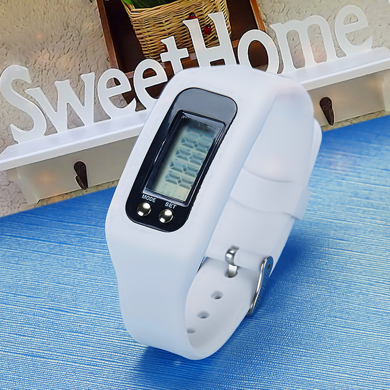 LCD Waterproof Pedometer Watch Fashion Movement Cali Road Silica gel electronic Hand ring table