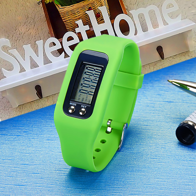 LCD Waterproof Pedometer Watch Fashion Movement Cali Road Silica gel electronic Hand ring table