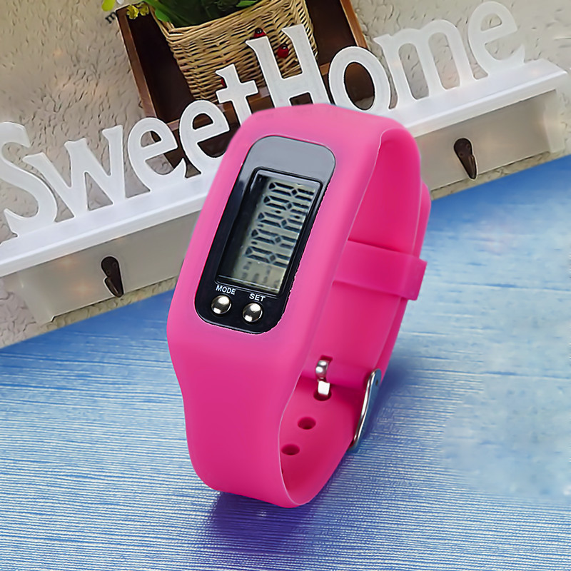 LCD Waterproof Pedometer Watch Fashion Movement Cali Road Silica gel electronic Hand ring table