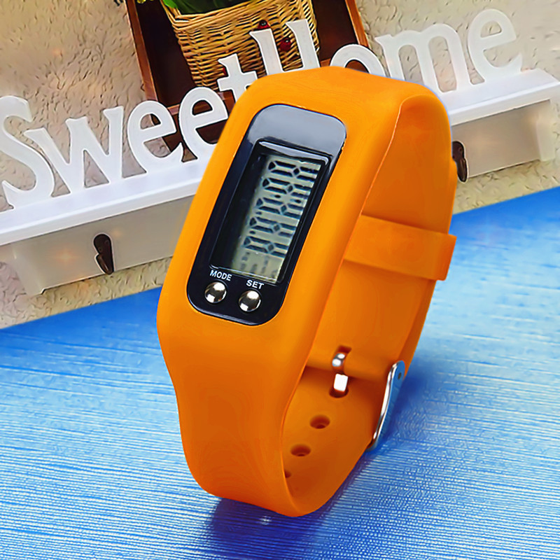 LCD Waterproof Pedometer Watch Fashion Movement Cali Road Silica gel electronic Hand ring table