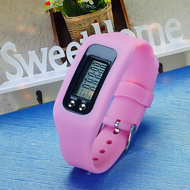 LCD Waterproof Pedometer Watch Fashion Movement Cali Road Silica gel electronic Hand ring table