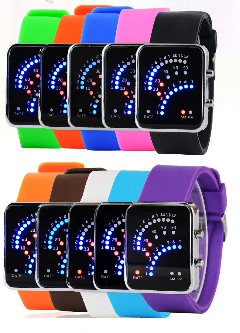 Sector LED Watch Silica Gel trend Fashion Digital Watch Student Watch Couple Led electronic Watch