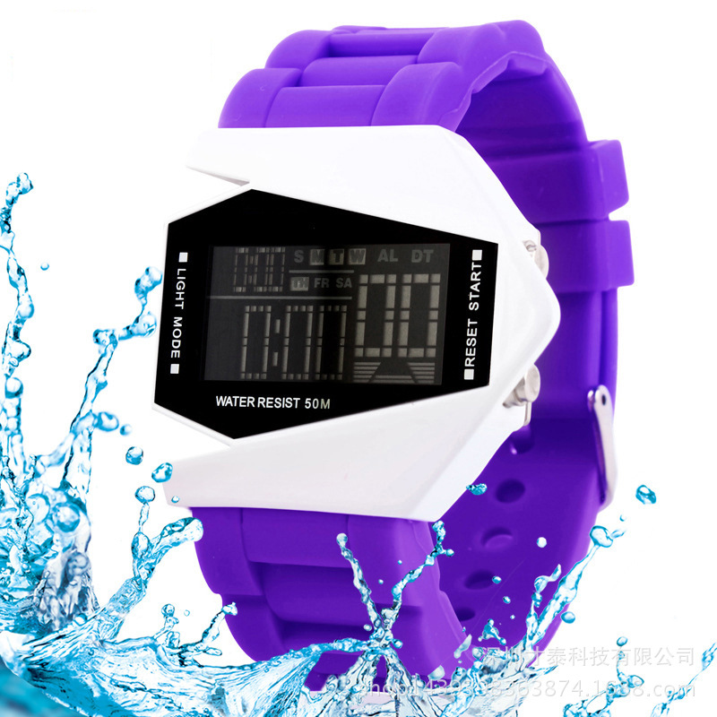 Fashion Personality Colorful Student Waterproof Multifunction digital watch Couple aircraft Watch