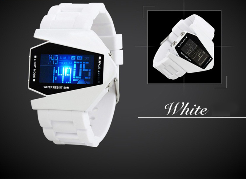 Fashion Personality Colorful Student Waterproof Multifunction digital watch Couple aircraft Watch