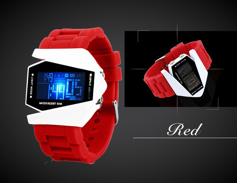 Fashion Personality Colorful Student Waterproof Multifunction digital watch Couple aircraft Watch