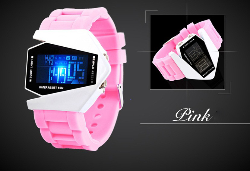 Fashion Personality Colorful Student Waterproof Multifunction digital watch Couple aircraft Watch
