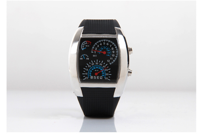 Fashion Dash Board Led flight Table Creative Sports Car dial digital Watch Personality Sector Watch