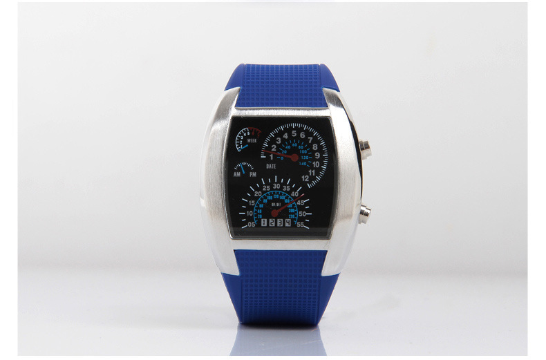 Fashion Dash Board Led flight Table Creative Sports Car dial digital Watch Personality Sector Watch