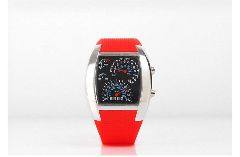 Fashion Dash Board Led flight Table Creative Sports Car dial digital Watch Personality Sector Watch
