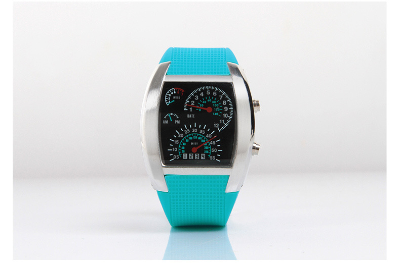 Fashion Dash Board Led flight Table Creative Sports Car dial digital Watch Personality Sector Watch