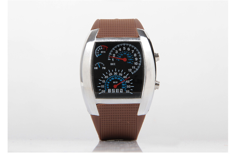 Fashion Dash Board Led flight Table Creative Sports Car dial digital Watch Personality Sector Watch