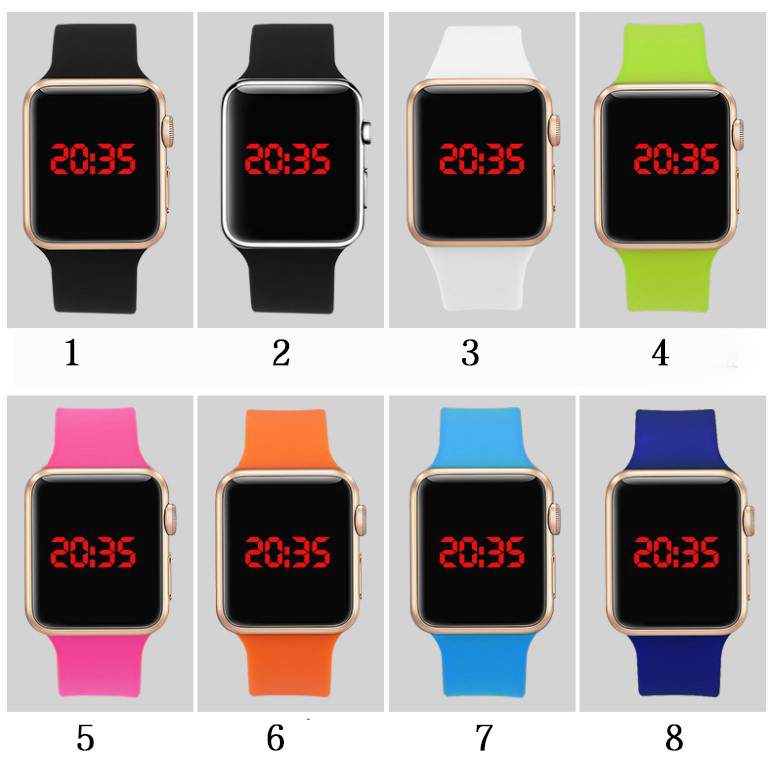 Outdoor Swim Waterproof Silica gel LED Watch fashion Student Apple Mirror digital Watch