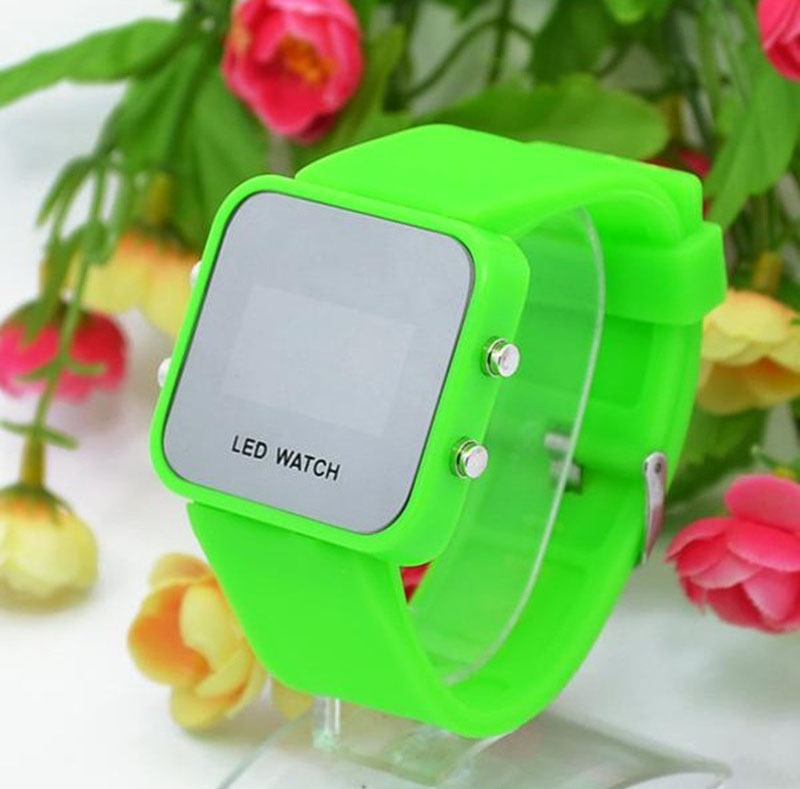 Fashion led mirror Cool Table Trend Student Digital Watch Creative Couple Make up Watch