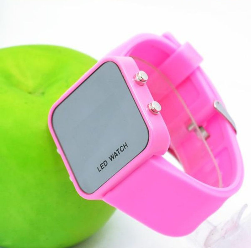 Fashion led mirror Cool Table Trend Student Digital Watch Creative Couple Make up Watch