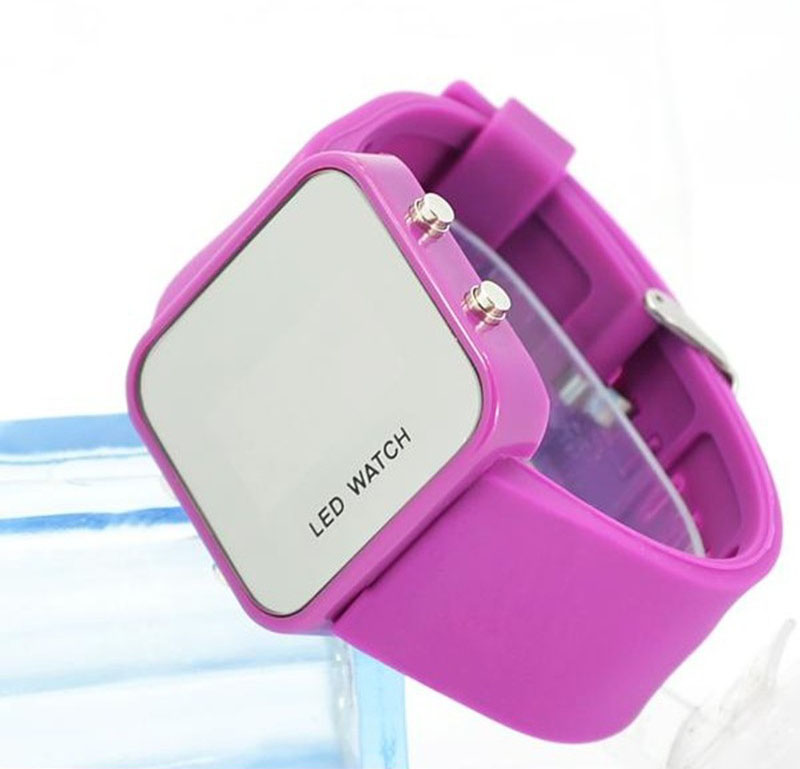 Fashion led mirror Cool Table Trend Student Digital Watch Creative Couple Make up Watch