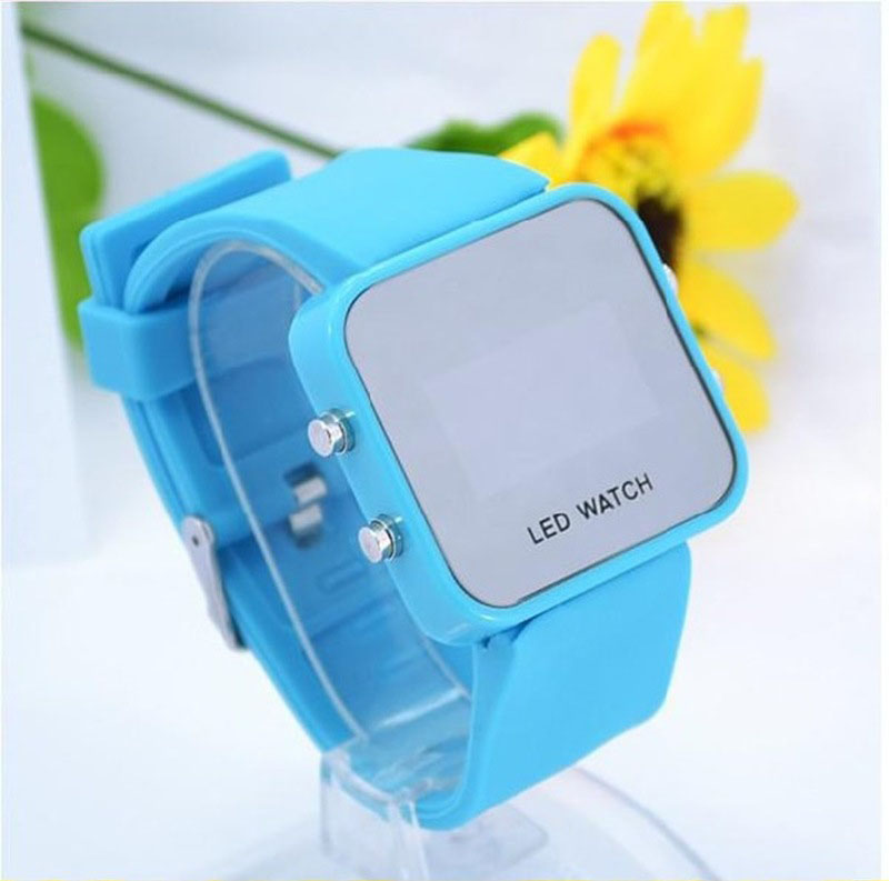 Fashion led mirror Cool Table Trend Student Digital Watch Creative Couple Make up Watch