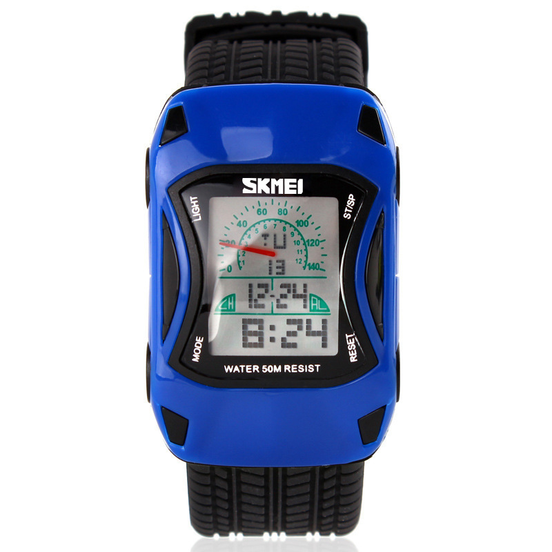 Colorful student waterproof Watch personality Creative Cartoon car Multifunction digital watch